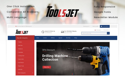 "Toolsjet - Hardware Store" - адаптивний OpenCart шаблон №87794