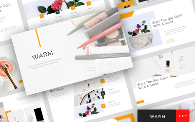 Ciepłe - Szablon prezentacji urody i kosmetyków PowerPoint