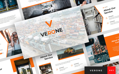 Verone - PowerPoint-mall för presentation av logistik och transport
