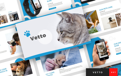 Vetto - PowerPoint-sjabloon voor presentatie van dierenverzorging