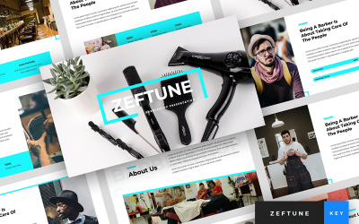 Zeftune - Fodrászat bemutató - Keynote sablon
