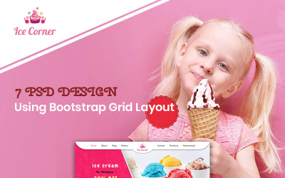 Ice Corner - Glassbutik PSD-mall