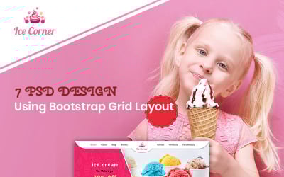 Ice Corner - Plantilla PSD de tienda de helados