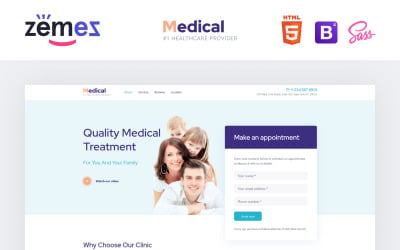Lintense Medical - Healthcare Clean HTML céloldal sablon
