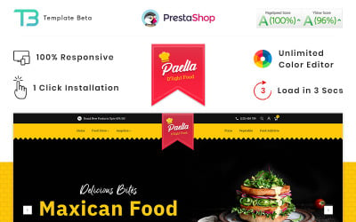 Paella Delight Élelmiszer és Étterem PrestaShop téma