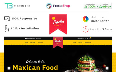 Reszponzív Paella Delight Food And Restaurant PrestaShop Theme PrestaShop sablon 87910