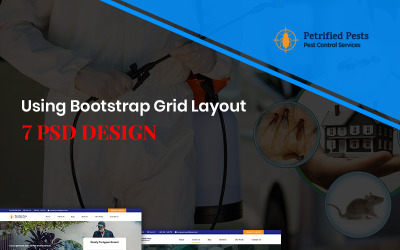 Tema PSD Bootstrap #87921 "Petrified Pests - Pest Control Company"