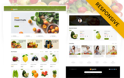 Ekologisk fruktbutik OpenCart responsiv mall