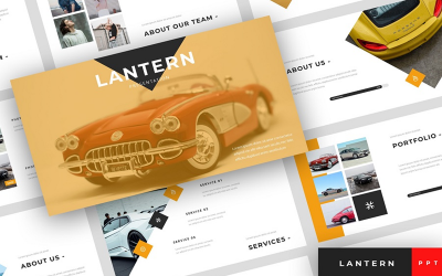 Lanterna - modelo de PowerPoint de apresentação de concessionária de carros