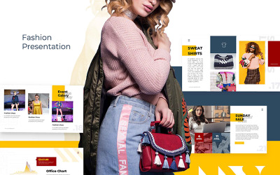 MV Giyim Moda Sunumu PowerPoint şablonu