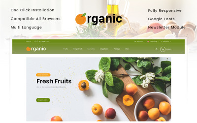"Organic Fruits Store" - адаптивний OpenCart шаблон №88047