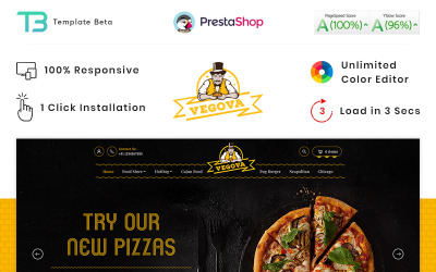 Reszponzív Vegova Food and Restaurant PrestaShop sablon 88048