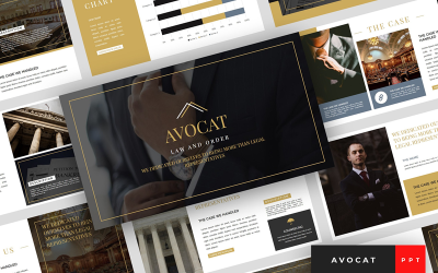 Avocat - Modello PowerPoint Presentazione Avvocato