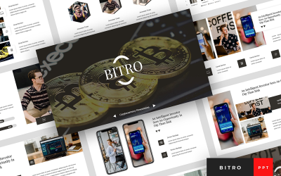 Bitro - Kripto Para Birimi Sunumu PowerPoint şablonu