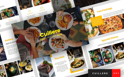 Cuillere - Restoran Sunumu PowerPoint şablonu