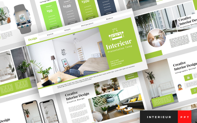 Interieur - Plantilla de PowerPoint para presentación de diseño de interiores