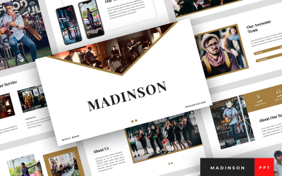 Madinson - Zenekar bemutató PowerPoint sablon