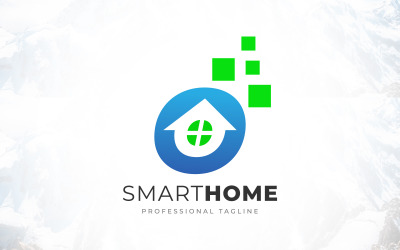 Conception de logo de maison intelligente de technologie numérique