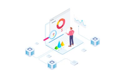 Financial Report on Blockchain Isometric 4 - FV - Illustration