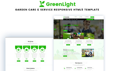 GreenLight - modelo de página inicial de cuidados e serviços de jardim