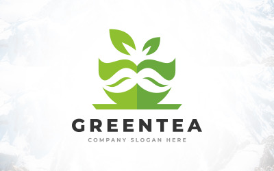 Kreativ kaffekopp logotyp för grönt te