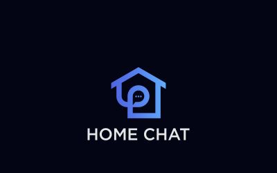 Plantilla de logotipo de diseño de chat en casa