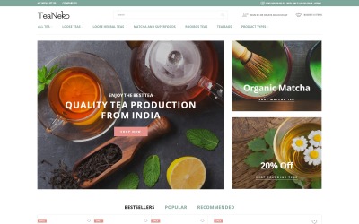 Responsive TeaNeko - Tea Website Magento Theme #88249