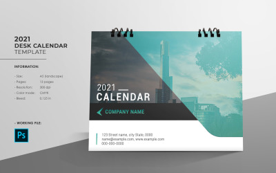 Sistec Desk Calendar 2021 - Vállalati-azonosság sablon