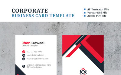 Deweal вертикальна візитна картка - шаблон фірмового стилю