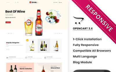 Drinkio - Modèle OpenCart de Wine Shop