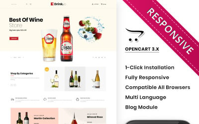 Drinkio - Шаблон OpenCart для винного магазину