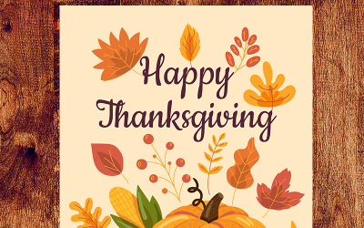 Happy Thanksgiving Day Banners Set - Illustration