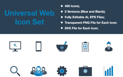 Icon-Sammlungen Vorlage namens "Premium - Universal Web" #88347