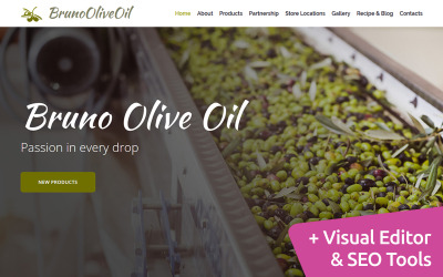 Moto CMS 3 Template namens "Bruno Olive Oil Company" #88382