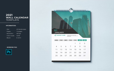 Nástěnný kalendář Sistec 2021 - šablona Corporate Identity