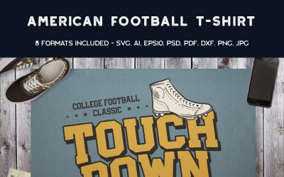 American Football Touch Down - T-Shirt Design