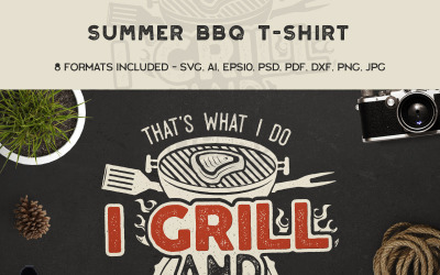Det är vad jag gör - Jag grillar och vet saker, grill - T-shirtdesign