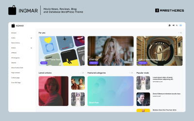 INGMAR - Movie News, Reviews, Blog and Database WordPress Theme Tema WordPress №88452