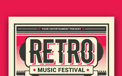 Retro musikfestival - mall för företagsidentitet