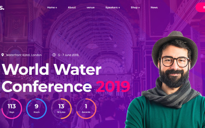 Eventes - Conference and Event WordPress Theme Tema WordPress №88510