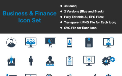 Icon-Sammlungen Vorlage namens "Business & Finance - Premium Vector" #88534