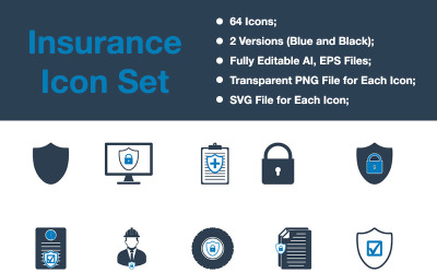 Icon-Sammlungen Vorlage namens "Insurance - Premium Vector" #88540