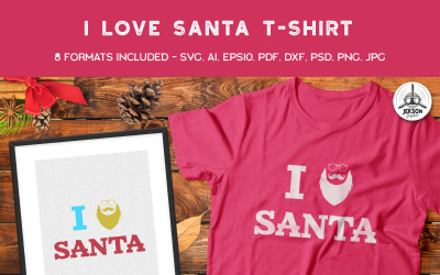 I Love Santa - projekt koszulki