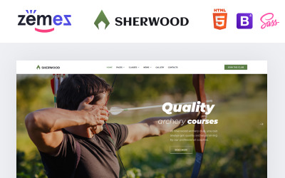Sherwood - modelo de site em HTML limpo com várias páginas de tiro com arco