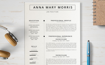 Plantilla de curriculum vitae de Anna