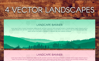 Panorama Landscapes Set - Illustration