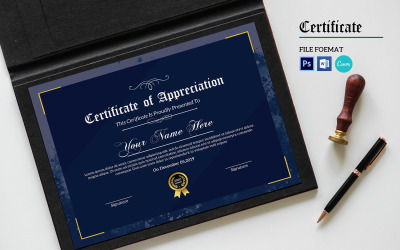 Plantilla imprimible de certificado de agradecimiento Canva