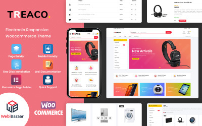 Treaco - тема WooCommerce для электронного многоцелевого магазина