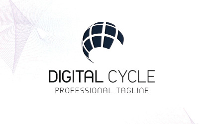 Цифровий цикл логотип шаблон