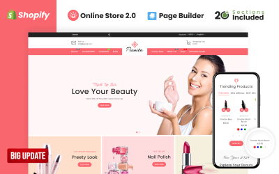 Motyw Shopify firmy Pionita Cosmetics Store